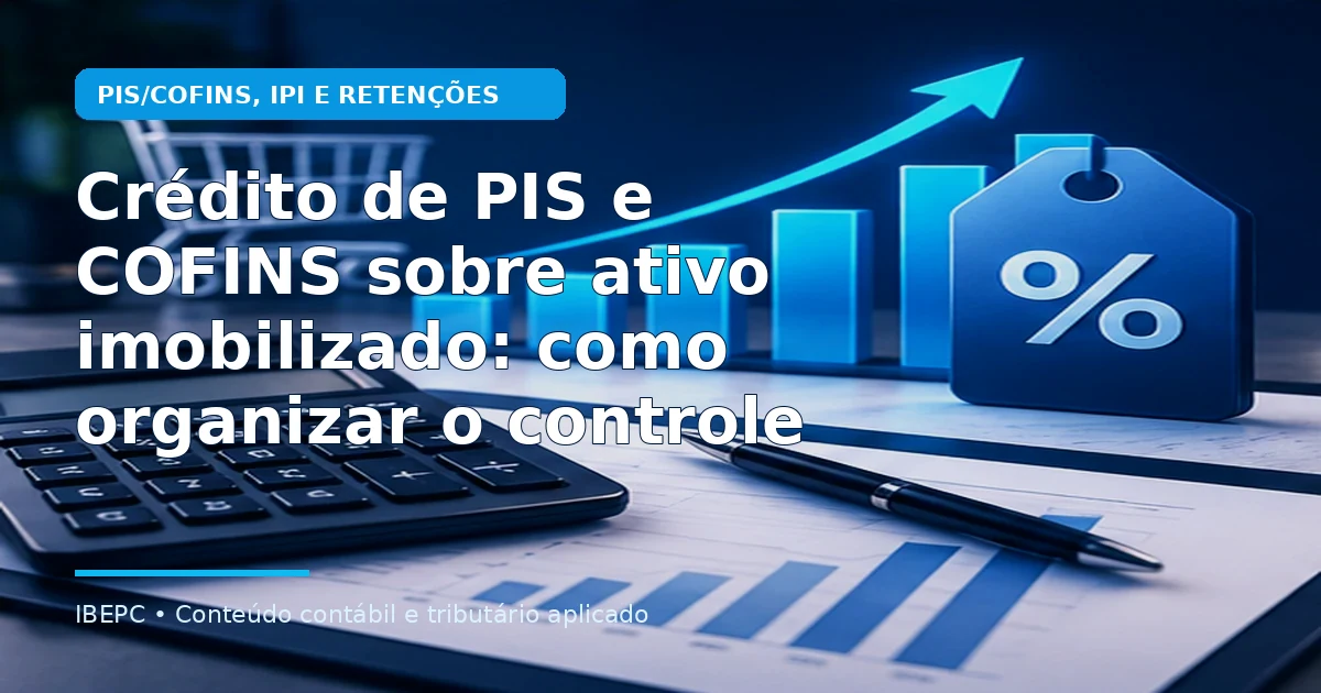 Crédito de PIS e COFINS sobre ativo imobilizado: como organizar o controle