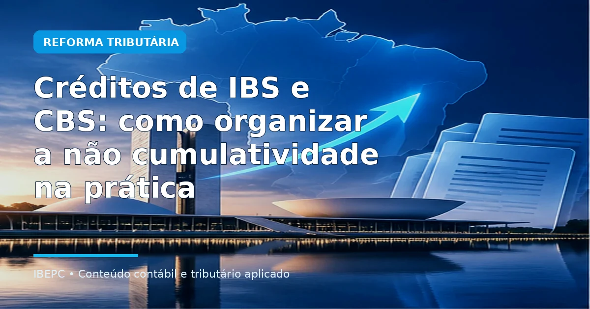 Créditos de IBS e CBS: como organizar a não cumulatividade na prática
