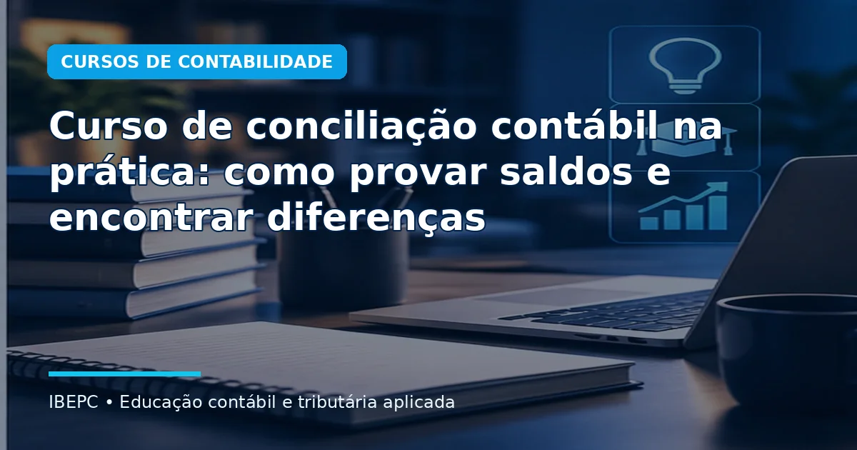 Capa do artigo: Curso de conciliação contábil na prática: como provar saldos e encontrar diferenças