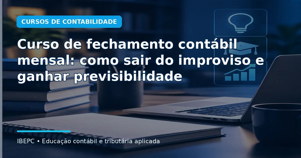 Curso de fechamento contábil mensal: como sair do improviso e ganhar previsibilidade