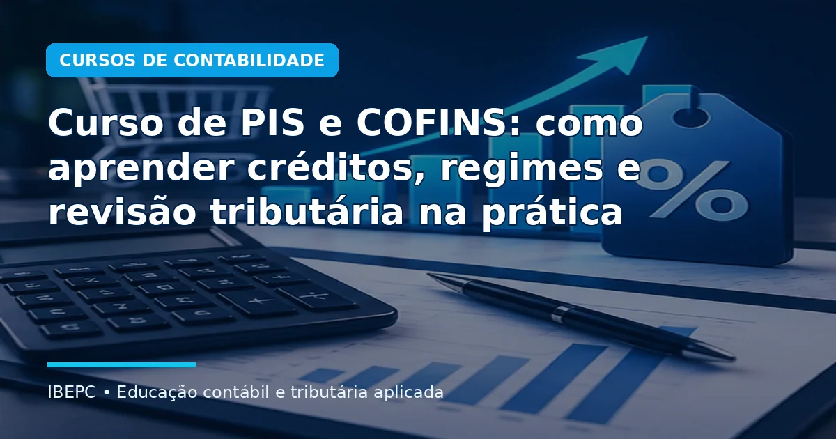 Curso de PIS e COFINS: como aprender créditos, regimes e revisão tributária na prática