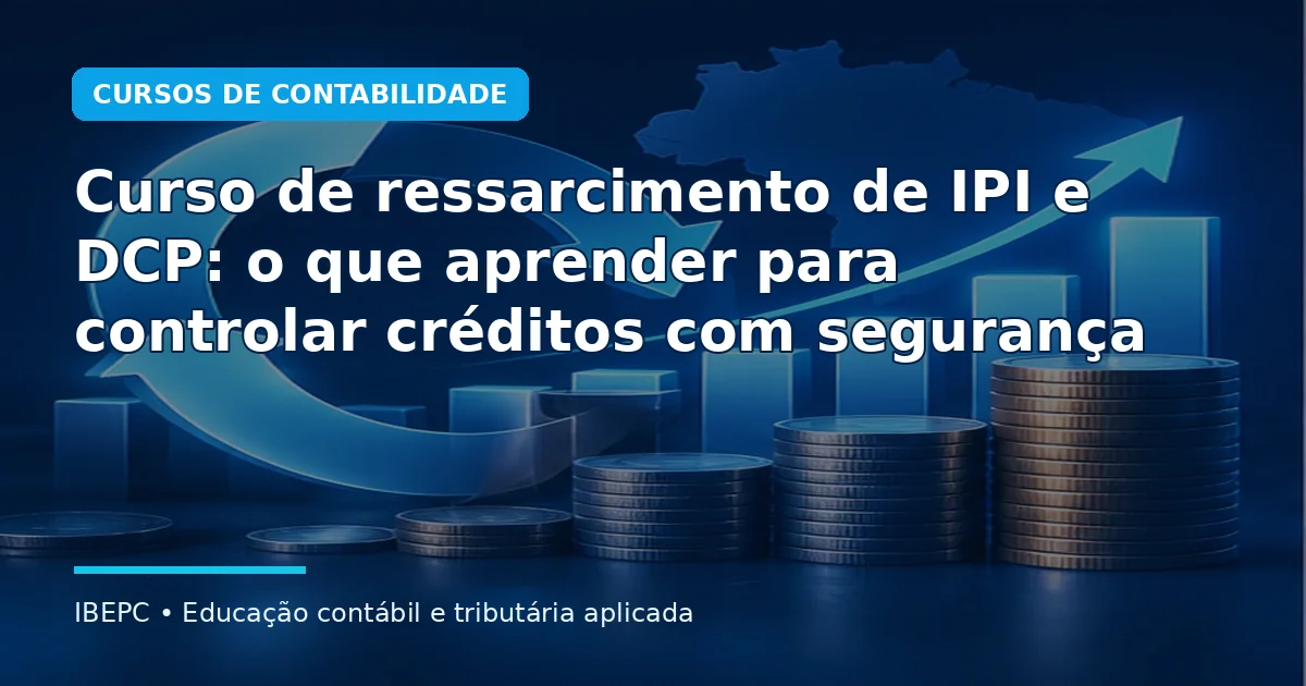 Curso de ressarcimento de IPI e DCP: o que aprender para controlar créditos com segurança