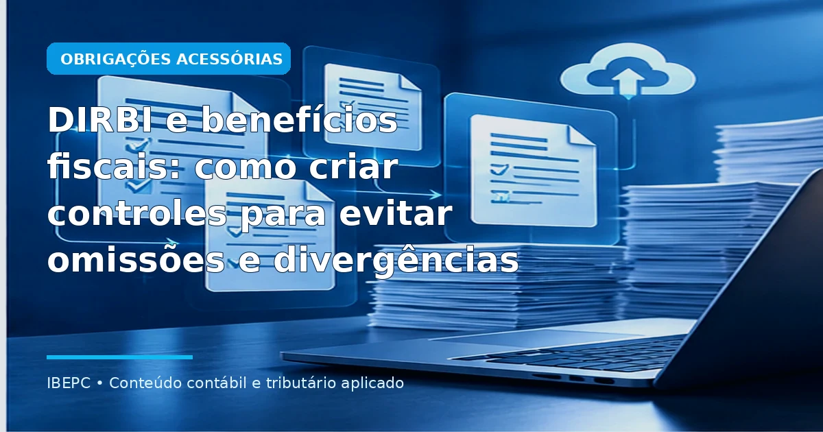 DIRBI e benefícios fiscais: como criar controles para evitar omissões e divergências