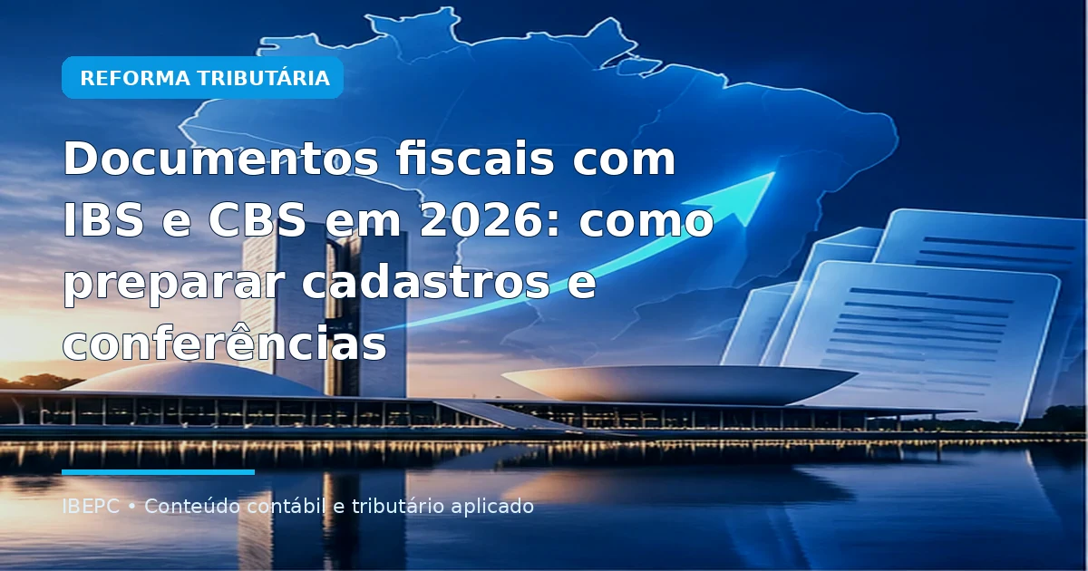 Documentos fiscais com IBS e CBS em 2026: como preparar cadastros e conferências