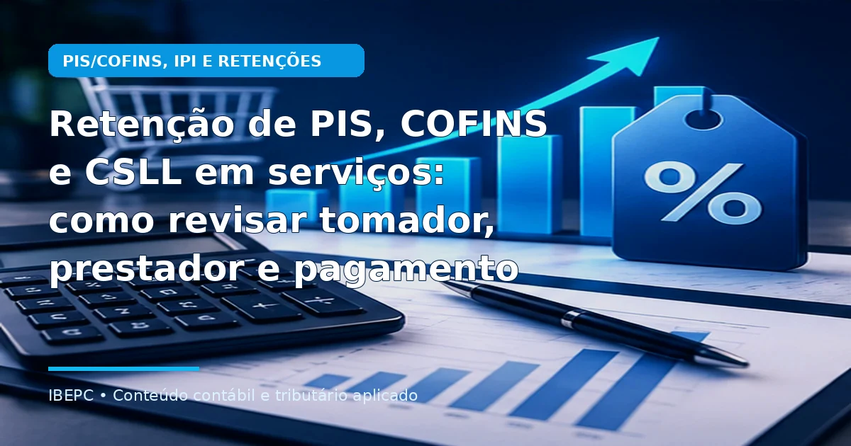 Retenção de PIS, COFINS e CSLL em serviços: como revisar tomador, prestador e pagamento